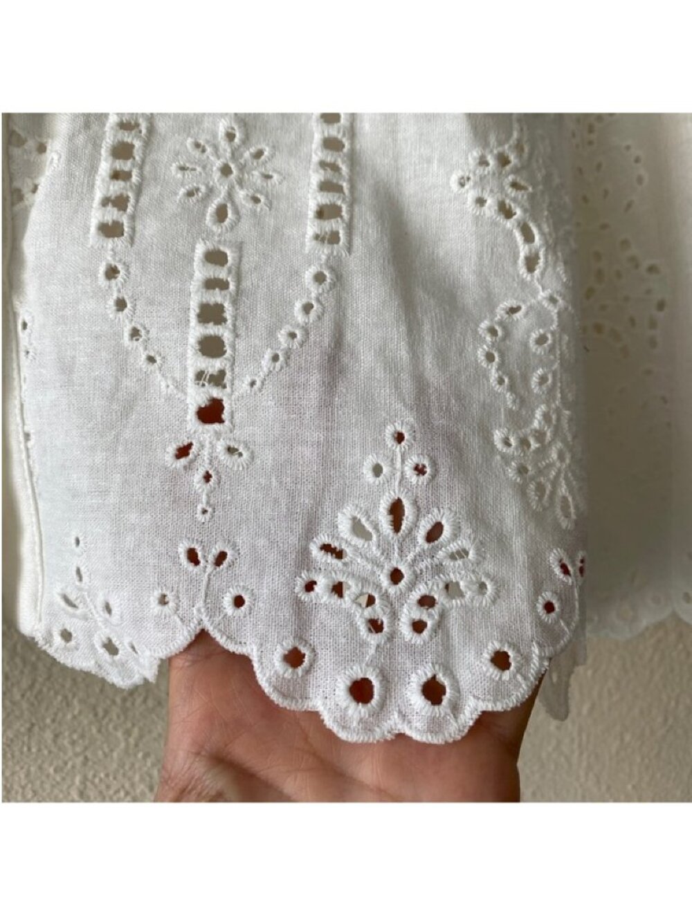 MNG Mango Swiss Embroidery Linen Blouse 2 - Picture 6 of 9